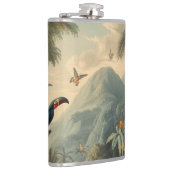 Oude botanische scène van toekans en bloemen heupfles (Rechts)