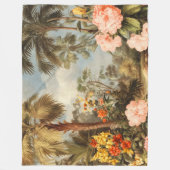 Oude botanische tropische palmen fleece deken (Voorkant)
