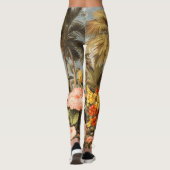 Oude botanische tropische palmen leggings (Achterkant)