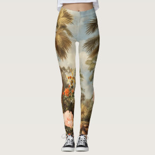 Oude botanische tropische palmen leggings