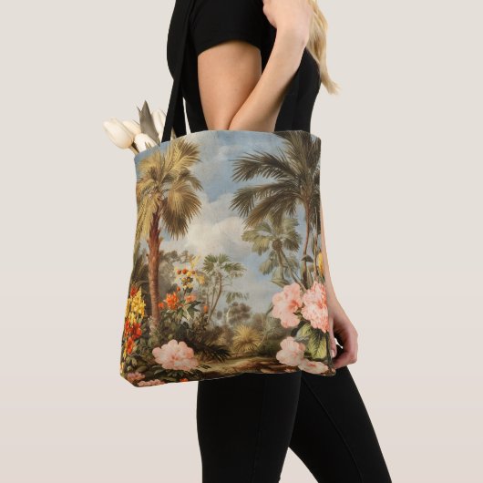 Oude botanische tropische palmen tote bag (Dichtbij)