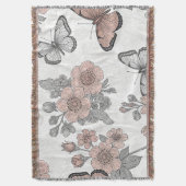 Oude botanische vlinder toile-patroon (2) deken (Voorkant Verticaal)