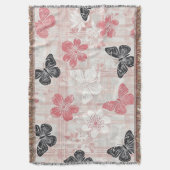 Oude botanische vlinder toile-patroon (3) deken (Voorkant Verticaal)