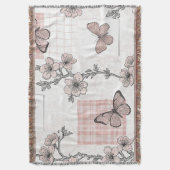 Oude botanische vlinder toile patroon (5) deken (Voorkant Verticaal)