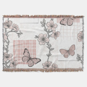 Oude botanische vlinder toile patroon (5) deken