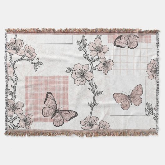 Oude botanische vlinder toile patroon (5) deken (Voorkant)