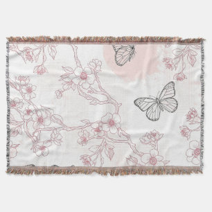 Oude botanische vlinder toile patroon (8) deken