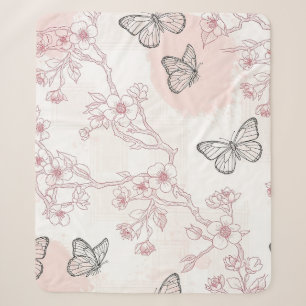 Oude botanische vlinder toile patroon (8) sherpa deken