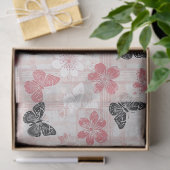 Oude botanische vlindertailepatroon (3) tissuepapier (Geschenk)