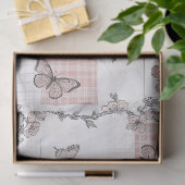 Oude botanische vlindertailepatroon (4) tissuepapier (Geschenk)