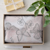 Oude botanische vlindertailepatroon (5) tissuepapier (Geschenk)