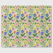 Oude botanische wilde bloem cadeaupapier (Vlak)