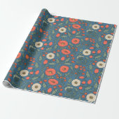 Oude botanische wilde bloem cadeaupapier (Uitgerold)
