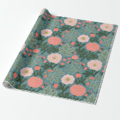 Oude botanische wilde bloem cadeaupapier (Uitgerold)