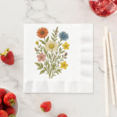Oude botanische wilde bloem servetten (Insitu)