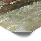 Oude boten op de Maas landschapsschilderij Poster (Hoek)
