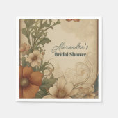 Oude Bougainvillea Art Nouveau Bruidsdouche Servet (Voorkant)