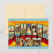 Oude Boulder Dam-ansichtkaart Briefkaart (Voorkant / Achterkant)