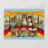 Oude Boulder Dam-ansichtkaart Briefkaart (Voorkant)