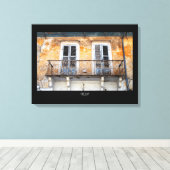 Oude bouwbalkons, Limassol, Cypriotische canvas Afdruk (Insitu (Houten vloer))