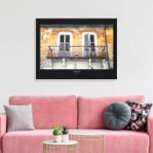 Oude bouwbalkons, Limassol, Cypriotische canvas Afdruk (Insitu (Woonkamer))