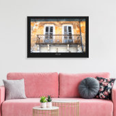 Oude bouwbalkons, Limassol, Cypriotische canvas Afdruk (Insitu (Woonkamer))