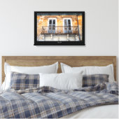 Oude bouwbalkons, Limassol, Cypriotische canvas Afdruk (Insitu (Slaapkamer))