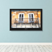 Oude bouwbalkons, Limassol, Cypriotische canvas Afdruk (Insitu (Houten vloer))