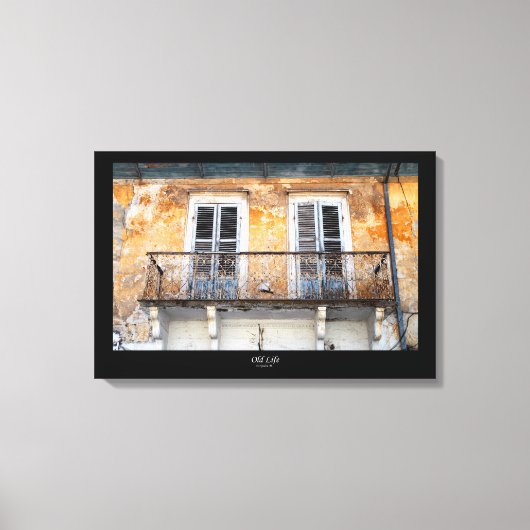 Oude bouwbalkons, Limassol, Cypriotische canvas Afdruk (Voorkant)
