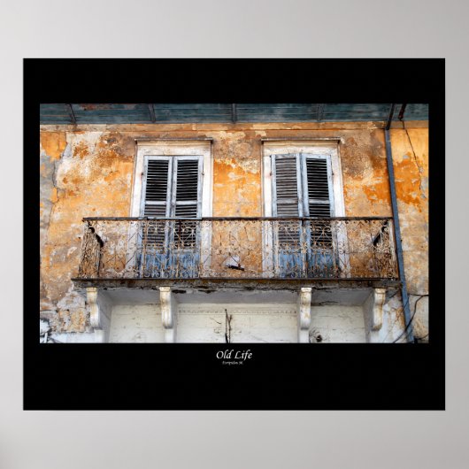 Oude bouwbalkons, Limassol, poster Cyprus (Voorkant)