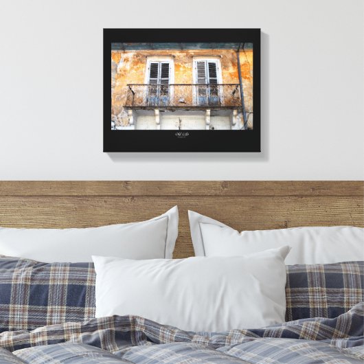 Oude bouwbalkons, Limassol, poster Cyprus Canvas Afdruk (Insitu (Slaapkamer))