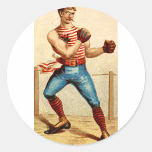 Oude Boxer Boxer Boxing 1800's Ronde Sticker