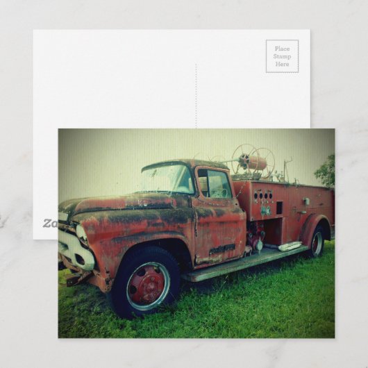 Oude brandwagen briefkaart (Voorkant / Achterkant)