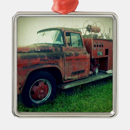 Oude brandwagen metalen ornament (Voorkant)