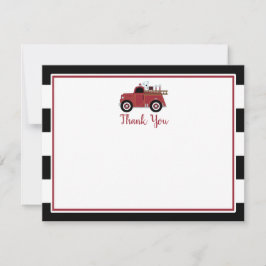 Oude brandweerauto baby shower bedankkaart kaart