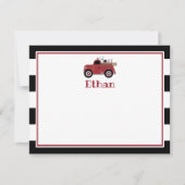 Oude brandweerauto bedankkaart kaart (Voorkant)