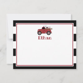 Oude brandweerauto bedankkaart kaart