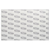 Oude brandweerwagen potloodschets brandweerman tek stof (Fat Quarter)