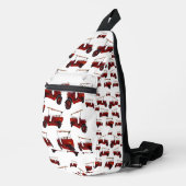 Oude brandweerwagens patroon, sling bag (Rechterhoek)