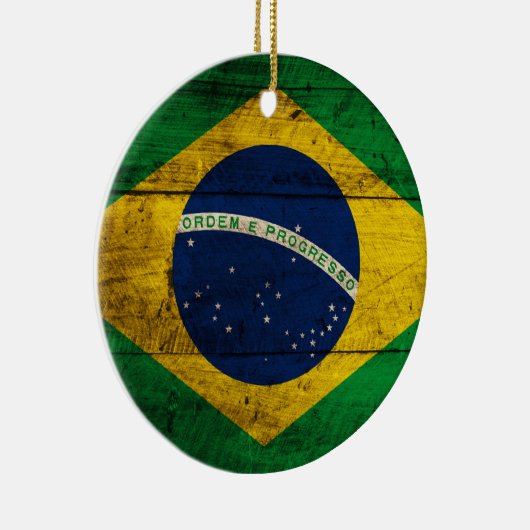 Oude Braziliaanse vlag Keramisch Ornament (Rechts)
