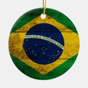 Oude Braziliaanse vlag Keramisch Ornament