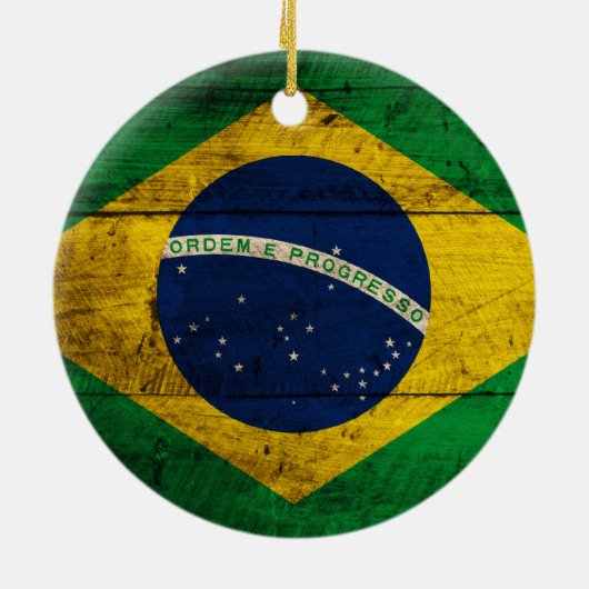Oude Braziliaanse vlag Keramisch Ornament (Achterkant)