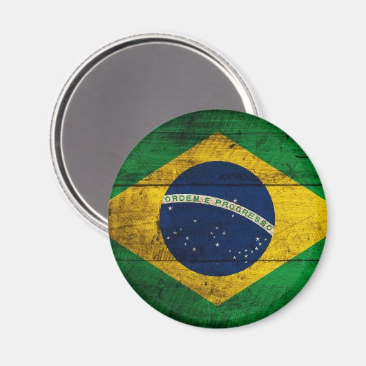 Oude Braziliaanse vlag Magneet (Voorkant / Achterkant)