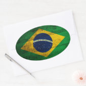 Oude Braziliaanse vlag Ovale Sticker (Envelop)
