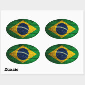 Oude Braziliaanse vlag Ovale Sticker (Vel)
