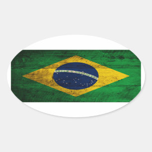Oude Braziliaanse vlag Ovale Sticker