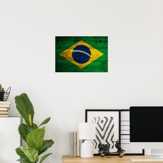 Oude Braziliaanse vlag Poster (Thuiskantoor)