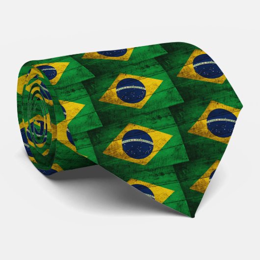 Oude Braziliaanse vlag Stropdas (Opgerold)