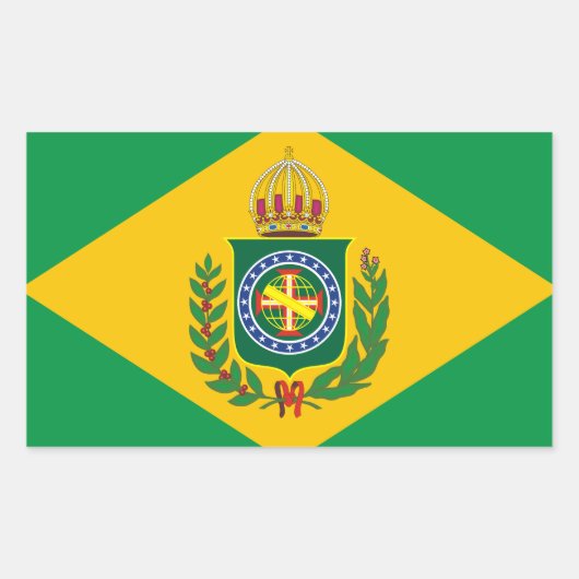 Oude Braziliaanse vlaggen Rechthoekige Sticker (Voorkant)