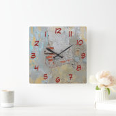 Oude Brick-muur - Draai terug de Tijd Achterwaarts Vierkante Klok (Huis)